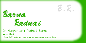 barna radnai business card